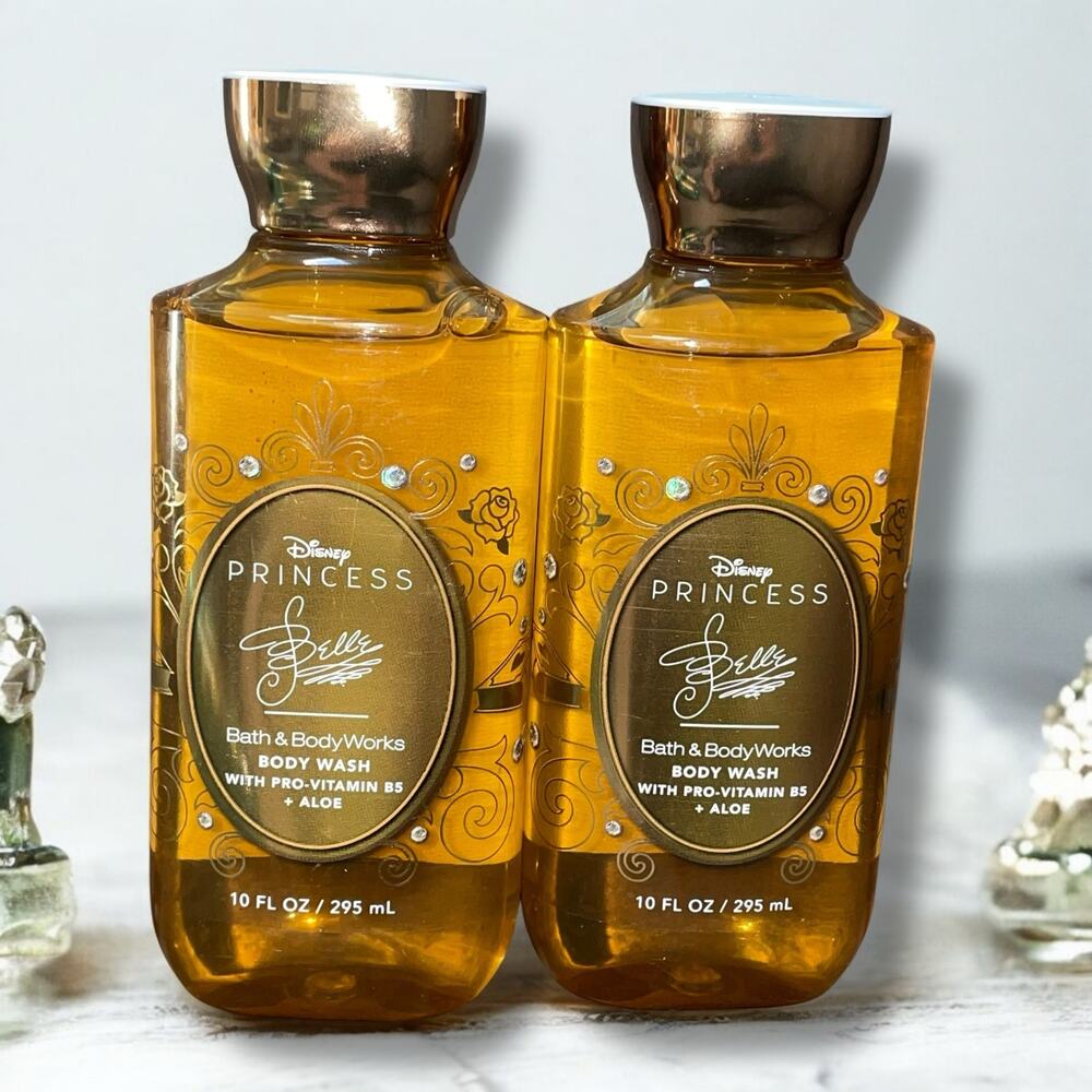BBW Disney Belle Body Wash Rose Petals Sparkling Buttercup Vanilla Lot x2 10oz